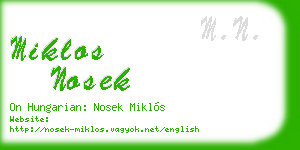 miklos nosek business card